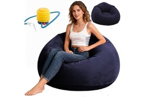 Wapasezyar Uppblåsbar sittsäck, sittsäck inomhus beanbag 105 x 105 x 60 cm, luftsoffa Lazy utan sittdyna för vardagsrum, solstol sovrum, uppblåsbar fåtölj för vuxna
