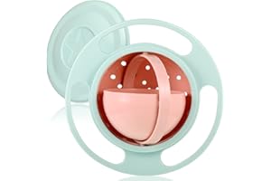 TENG HONG HUI Ciotola giroscopica universale per bambini, ciotola non rovesciata, per bambini, ciotola anti-fuoriuscita, ciotola giroscopica per bambini 360 per bambini (1 pezzo, verde chiaro)