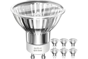 RAGFOZ GU10 Halogen Leuchtmittel 35W 230V, dimmbar, 2800K Warmweiß, Halogen Reflektor, MR16 Lampe für Einbauleuchten, Spotbeleuchtung, Kerzenwärmerlampe, 420Lm, 6er Pack