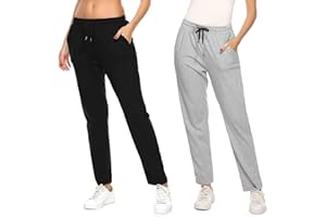 FGFD&OU Pantaloni Donna Cotone Pantaloni Sportivi Joggers Elasticizzato Pantaloni da Tuta Donna per Jogging Fitness Sport Yoga Pantaloni Lunghi per Estivi e Inverno