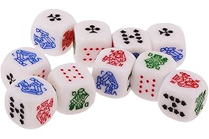 ZYZYZK IPOTCH Packung Mit 10 Stü 16 Mm Sechs Seitige Pokerwürfel Für Casino Poker Kartenspielbevorzugungen