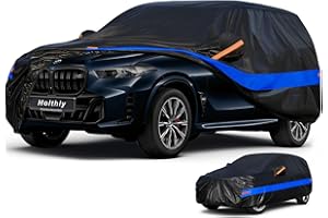 Holthly Bâche Voiture SUV Extérieur, Housse Protection Voiture 100% Étanche Anti UV Soleil, Bâche pour 4x4 Audi Q7, BMW X5, Mercedes GLE, Porsche Cayenne,etc.YXL