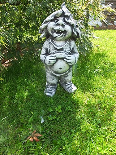 Steinfigur Wichtel Troll Gnom Zwerg Figur Steinfigur Garten Frostsicher Steinguss Gartenfigur 05 - 4