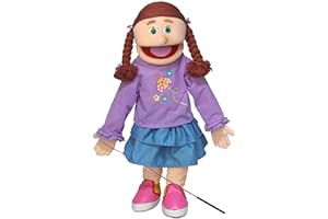 SILLY PUPPETS Amy, Peach Girl, Full Body, Ventriloquist Style Puppet, 65cm