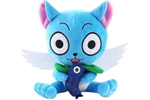 Jilijia Happy Fairy Tail Anime Poupée en peluche créative Jouet en peluche pour la maison Décoration de dessin animé Halloween pour enfants adultes - 17 cm