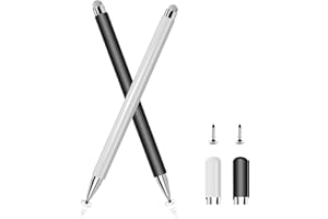 IFREELIFE Stylus Pen for Touch Screens, Universal Tablet Pen & 2 in 1 Magnetic Cap High Sensitivity Stylus for iPhone/iPad/Pro/Mini/Air/Samsung/Android/Tablet with Replace Tip(White/Black)