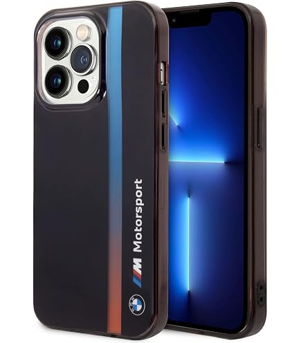 Coque Rigide IPhone 16 CG Mobile BMW M Sport – Noir, Motif Rayures IML, Protection Fine 6,1 Pouces
