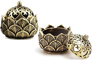 SMYJDMM Räucherkerzen Halter, 2 Stück Räucherkegel Halter, Bronze Retro Räucherkegel Gefäß Lotus Räuchergefäß Raucherstäbchenhalter für Zuhause BüroTeehaus Dekoration