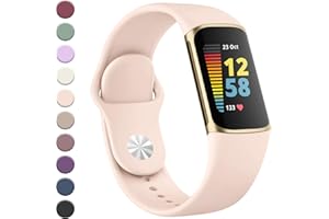 YLK Armband für Fitbit Charge 5 Armband/Fitbit Charge 6 Armband Damen Herren, Verbessertes Silikon Uhrenarmband Sport Verstellbares Ersatzband für Fitbit Charge 5 Armbänder/Charge 6 Armbänder