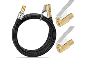 HIYITKS Ventilverlängerung Autoventil Set, 40cm Reifenfüller Schlauch Mit 2 Stück 8mm Autoventil Adapter Reifenfüllschlauch Für Luftpumpe Adapter Auto Fahrrad Motorrad Kompressor Dmp180z/dmp181z