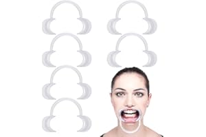 QIANEFFORT 6Pcs Dental Mouth Opener,Clear Mouth Opener for Teeth Whitening,C-Shape Lip Cheek Retractors,Dental Mouth Opener Dentist Tools for Adult and Kids