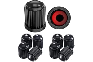 Pitlane Performance® 10 Tappi Coprivalvola per Pneumatici – Compatibili con Auto, SUV, Moto, Bici – Coperture Valvola Schrader Resistenti con Guarnizione Interna (Nero)