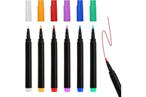 Jeffdad 6 Stück Kreidestifte für Tafel Abwaschbar, 1mm Dünne Spitze Kreidestifte für Fenster Bunt Kreidemarker Whiteboard Marker Fensterkreide Stifte Flüssigkreide Tafelstifte(6 Farben)