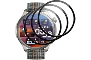 Beukei Screen Protector for Amazfit Balance, 3 Pack Screen Saver, Anti-Shatter, Scratch Resistant, NO-Bubble, 9H Hardness,Protector Glass Film