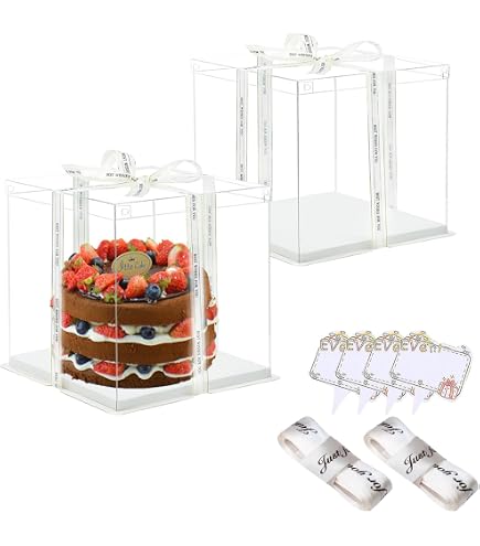 Scatola Per Torte RHBHY 2 Pezzi Scatola Per Torta Trasparente Cake Box Scatole Per Torte 21 - 10