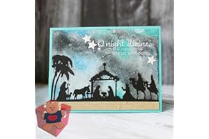 GOWXS Fustelle da taglio per presepe, per realizzare biglietti, stencil per fai da te, scrapbooking, album fotografici, decorazioni per goffratura, per realizzare biglietti e biglietti, con spilla