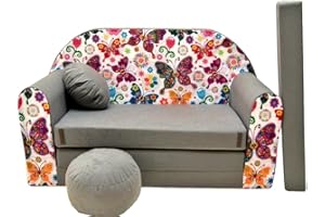 Pro Cosmo Divano da Bambini con pouf Omaggio, Pedana e Cuscini - A33