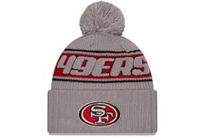 NFL czapka z pomponem New Era Sideline 2024 Futbol amerykański logo drużyny beanie kapelusz zimowy szary