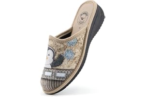 JOMIX Zapatillas Casa Mujer Invierno Fabricadas en Italia Pantuflas Mujer Animadas Interior Exterior