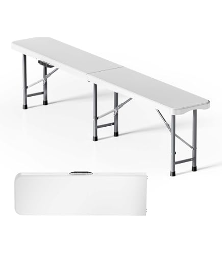 Trademark Innovations Klappbank 6-Sitzer – Mit Rückenlehne, 254 Cm, Bis 90 Kg Pro Sitz