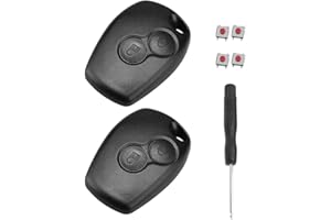 ZJRung 2 Pack 2 Tasten Autoschlüssel Gehäuse Universal Schlüssel Gehäuse Auto Ersatz Schlüsselgehäuse mit 4 Mikrotaster Taster und Schraubendreher, Universelles Modell