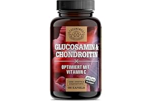‎SCHEUNENGUT Glucosamin Chondroitin Hochdosiert -2630mg pro Tagesdosis- mit Vitamin C für eine normale Kollagenbildung* für Knochen & Knorpelfunktion -Hochdosiert- Laborgeprüft DE SCHEUNENGUT®