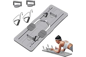 JAOGAUS Pilates Reformer Machine, Pilates Board, Multi-Functional Ab Exercise Board Automatic Rebound, Pilates Reformer Board for Home Workouts for Reformer Body Stamina Stretching Balance Exercise Workout