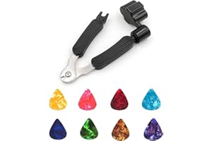 acdokuk 3-in-1 Guitar String Winder Multifunctional Guitar Repair Tool, Guitar String Puller Accessories Kit with 8 Pieces Guitar Picks, Guitar Repair and Adjustment Tool, for Guitar