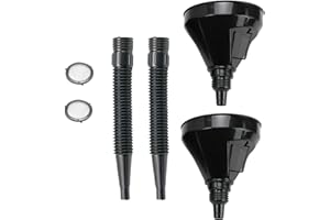 Konuooer Entonnoir Carburant Entonnoir Filtre,Entonnoir de Ravitaillement en Carburant Diesel,Entonnoir pour Tuyau,avec Tuyau et Crépine,pour Voiture, Moto, Usages Domestiques 130 mm (noir)