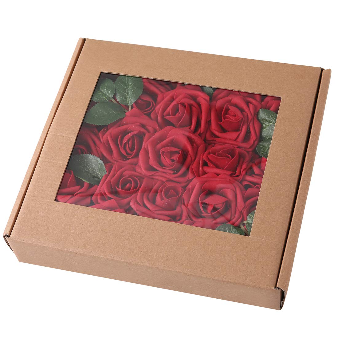 JaosWish-Rose-Artificielle-Fausse-Fleur-25-pcs-Tige-Feuille-Ajustable-Touche-relle-dco-Mariage-Restaurant-Maison-Anniversaire-Chambre-Table-Armoire