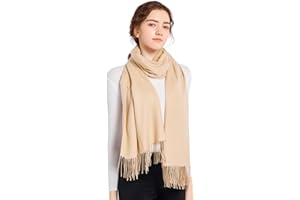 ELF KUCKUCK Kuschelige Warme Winter Schals - Langer Damen Schal mit Baumwolle Fransen - Kaschmir Gefühl