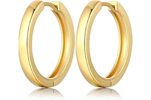 Jiamiaoi Creolen Ohrringe für Damen Herren Creolen Edelstahl für Männer Frauen 18mm-25mm, Silber and Gold Farbe