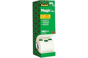 Scotch Magic Tape, Value Pack, 8 Rolls, 19 mm x 33 m - General Purpose Sticky Tape for Document Repair, Labelling & Sealing