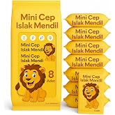 Mini Cep Islak Mendil 8'li Paket | Aloe Veralı | Alkol İ&ccedil;ermez | Yumuşak Dokulu | Taşınabilir | Turuncu