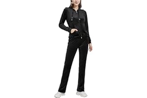 Woolicity Women Velour Tracksuit Set Ladies 2 Piece Zip Up Hoodie and Joggers Bottom Outfits Sportswear Sweatsuit