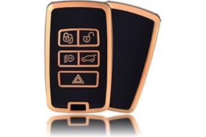 OFFCURVE Car Key Cover Car Key Case Key Fob Cover Car Key Protector Compatible with Land Rover Range Rover LR4 Evoque Velar Sport Discovery 5 Freelander 2 Defender 90 Jaguar XJL E-Pace F-Type