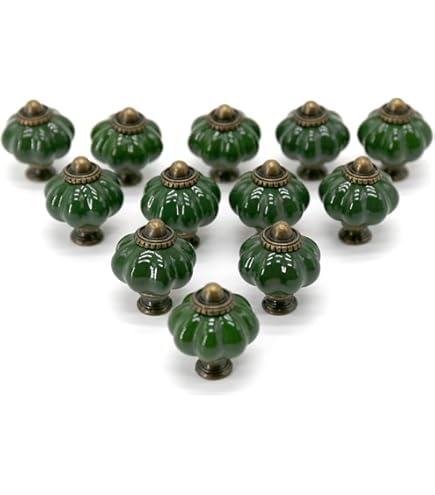 Set 6 Pomelli Armadi In Ceramica TsunNee - Stile Zucca Antica, Diametro 40mm | Per Cucina, Bagno, Mobili - Foto 2