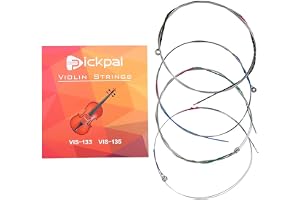 Violin Strings, Solid Steel Core Universal 4/4 Full Set Steel Strings E-A-D-G for Violinist Students Musicians Live Performan