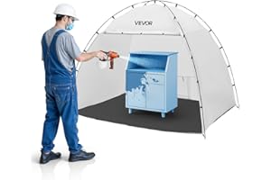 ‎VEVOR VEVOR tragbares Lackierkabinenzelt (233x172x190 cm Arbeitsbereich) Sprühfarbenzelt für Sprühmalerei, wasserfeste Farbkabine mit integriertem Boden & aufrollbarer Tür für Schränke Stühle Tische