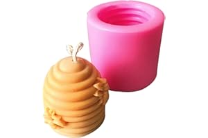 ZHIHUI 3D Bee Honeycomb Candle Mold - 3D Beehive Silicone Candle Mold - DIY Handmade Soap Mold Fondant Mould Ice Cube Mold for Chocolate, Candy, Gummy, Cake Decoration Baking Candle Soap Making Supplies