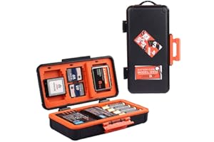 Estuche para Tarjeta de Memoria, LENSGO D950 Funda para Tarjeta de Memoria Compacta - Caja Tarjeta de Memoria Prueba de Agua y Polvo para 3 Baterías de Cámara, 6 Tarjetas SD, 3 Tarjetas CF/XQD