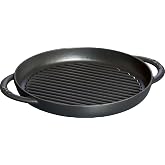 Staub D&ouml;k&uuml;m Izgara Tava &Ccedil;ift Kulplu 26 cm Siyah
