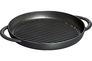 Staub Fonte 1203023 Pur Gril Rond 26 cm Noir Mat