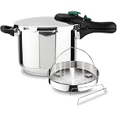 Magefesa DYNAMIC &ndash; Pack Express Quick Cooker 6 Litres + Basket, 18/10 Stainless Steel, Energy Efficiency, All Types of Cooker