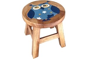 Collumino Child Seat Solid Wood Stool for Kids ~ Small Chair for Children (Cute Owl)