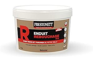 Enduit de Rebouchage PRESTONETT REBOUCHER en Pâte en Pot de 4 KG pour Intérieur et Extérieur