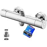 GRIFEMA Berlin - Termostato Para Columna De Ducha, Grifo De Termostática, Cromo (Exclusivo en Amazon), Plateado