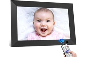 AILRINNI Cornice Digitale 10 Pollici - HD Schermo Cornice Foto Digitale con Telecomando, Foto/Musica/Video del lettore, Calendario, Sveglia (Nero)