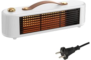 MENAYODA Energisparande värmefläkt, 800 W minivärmefläkt, bärbar keramisk värmefläkt, termostat, uppvärmning för camping, bad