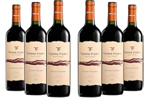 ‎TERRE FORTI Terre Forti Negroamaro Puglia IGT, Italienischer Rotwein mit Rundem und Vollem Geschmack mit Noten Schwarzer Früchte, 12,5 % Vol., Karton mit 6 Flaschen mit jeweils 750 ml